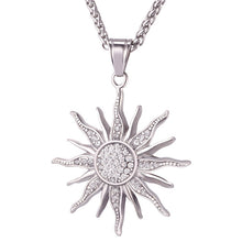 Load image into Gallery viewer, New Sun Flower Necklace Pendant Rhinestone Charming Stainless Steel/Gold Color Rope Chain For Women Party Chic Jewelry GP2434
