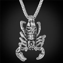 Load image into Gallery viewer, Starlord Scorpion Shape Pendant &amp; Necklace Jewelry Gift Stainless Steel/Gold Color Chain Animal Charms Necklace Men GP1833
