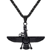 Load image into Gallery viewer, Faravahar Ahura Pendant Necklace Stainless Steel Jewelry Ahura Zoroastrian Achaemenian Pendant Iranian Jewelry GP2774