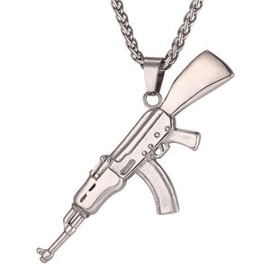 Starlord AK47 Rifle Pendant & Necklace Hip Hop Jewelry Black Color Chain Military GUN Jewelry For Men GP2467H