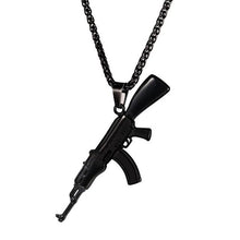 Load image into Gallery viewer, Starlord AK47 Rifle Pendant &amp; Necklace Hip Hop Jewelry Black Color Chain Military GUN Jewelry For Men GP2467H