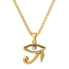 Load image into Gallery viewer, Eye of Horus Pendant Necklace Gold/Stainless Steel Pharaoh Protection Sign Amulet Necklace Egyptian Jewelry GP3318